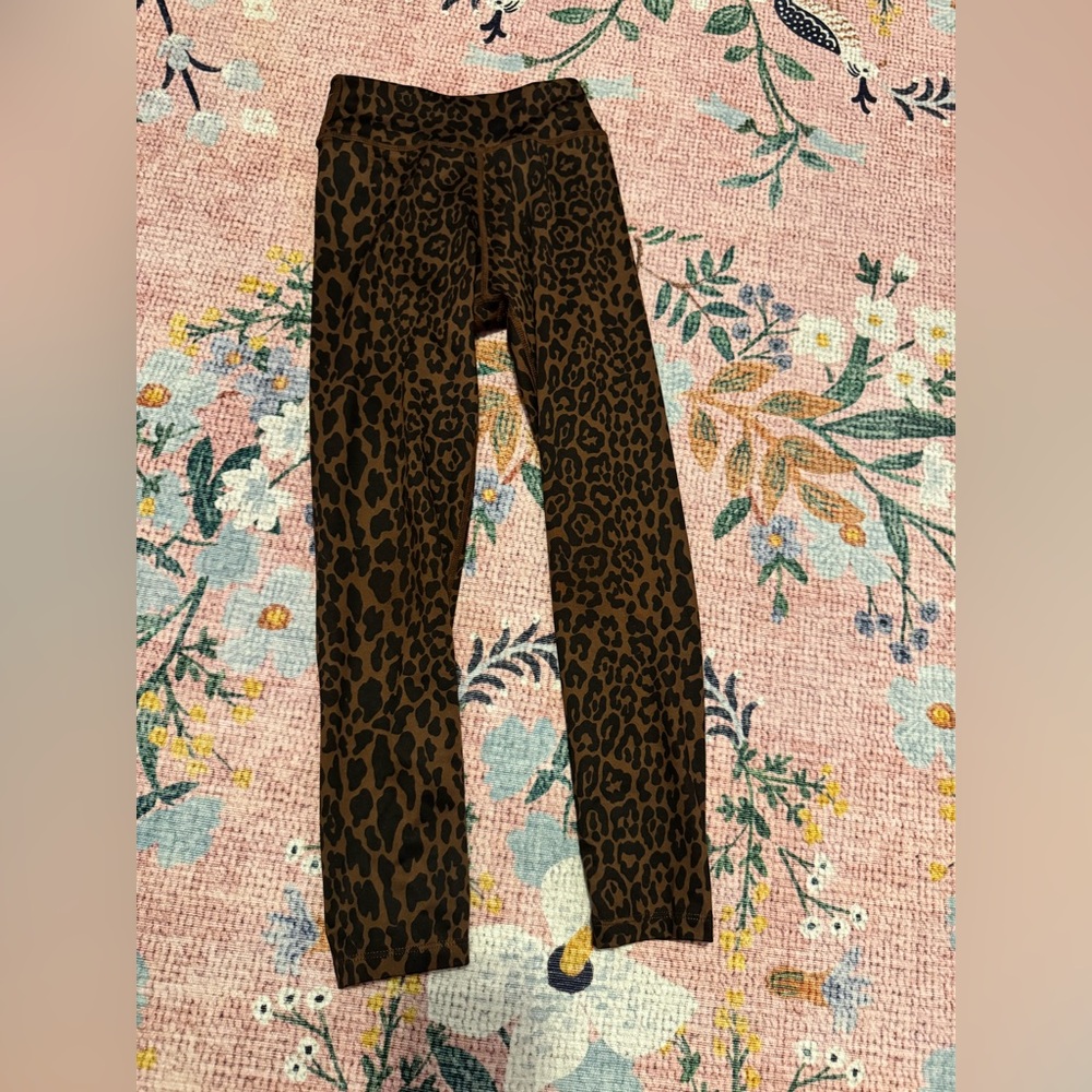 Rylee + Cru Brown Leopard Print Kids Leggings